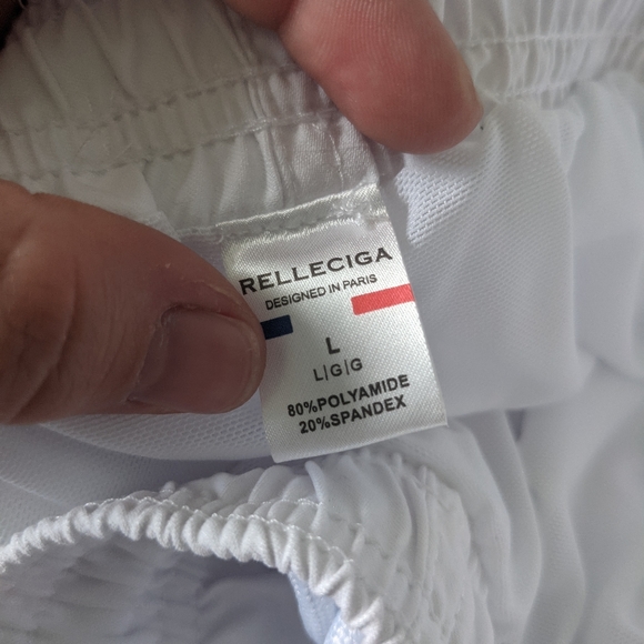 NWOT Relleciga Sz L White Swim Trunks - Picture 6 of 6
